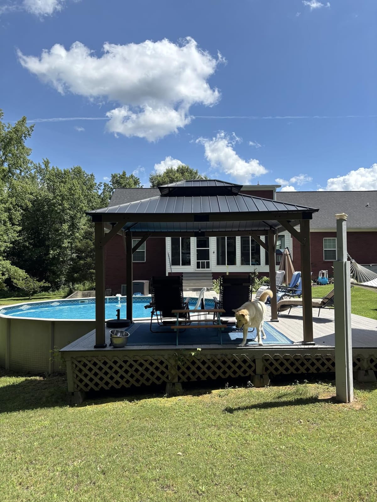 12x20 Hardtop Gazebo, Cedar Wood Frame Outdoor Pavilion with Double Vented Metal Roof & Ceiling Hook, Large Wooden Gazebo for Patio Backyard Deck Garden Poolside BBQ Dining customer photo 2