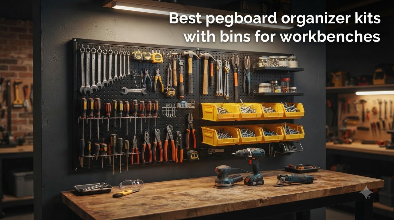Best pegboard organizer kits with bins for workbenches