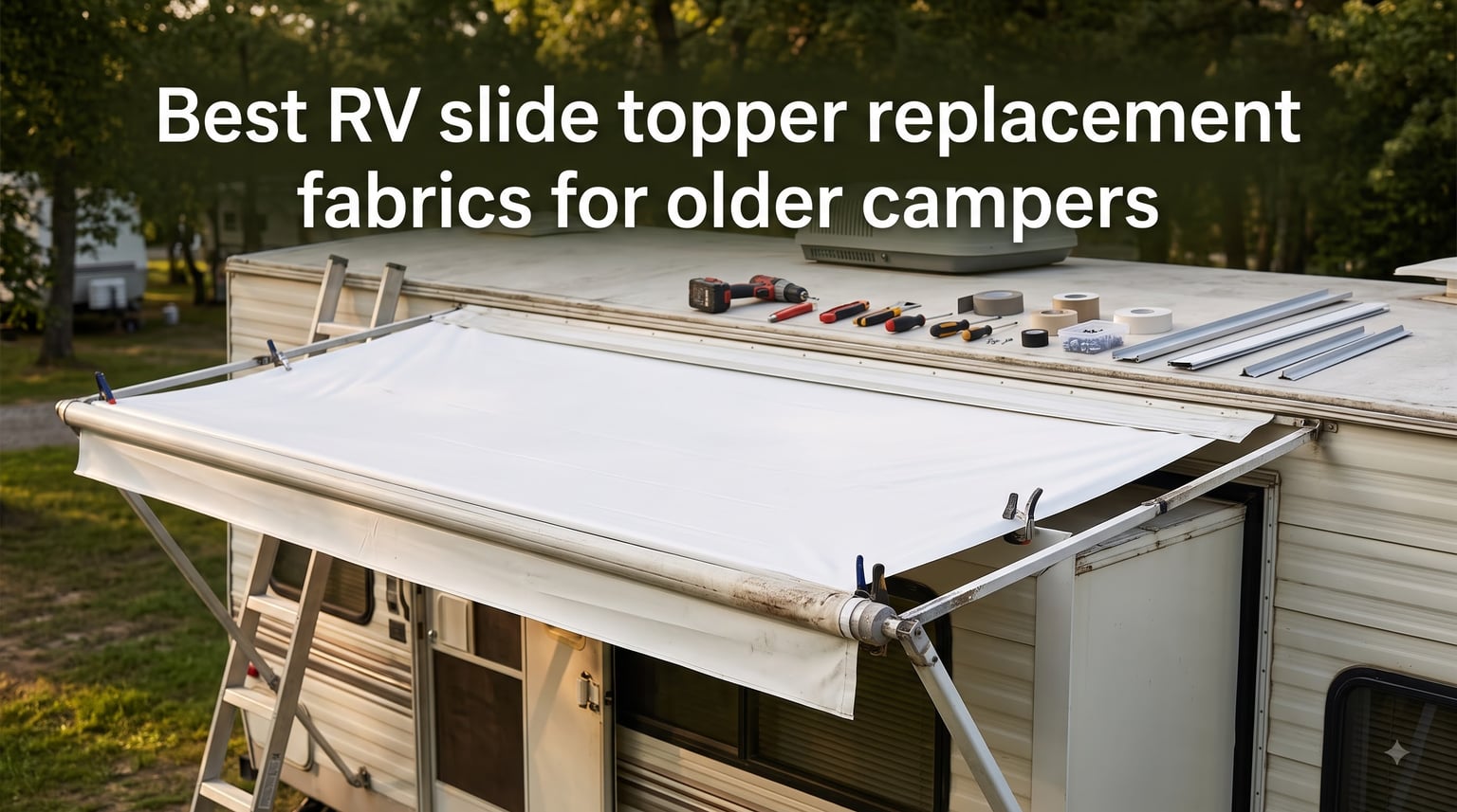 Best RV slide topper replacement fabrics for older campers
