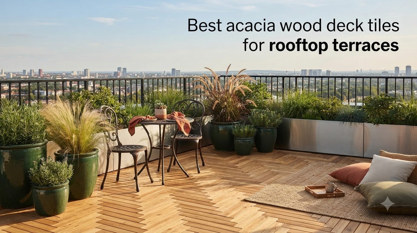 Best acacia wood deck tiles for rooftop terraces