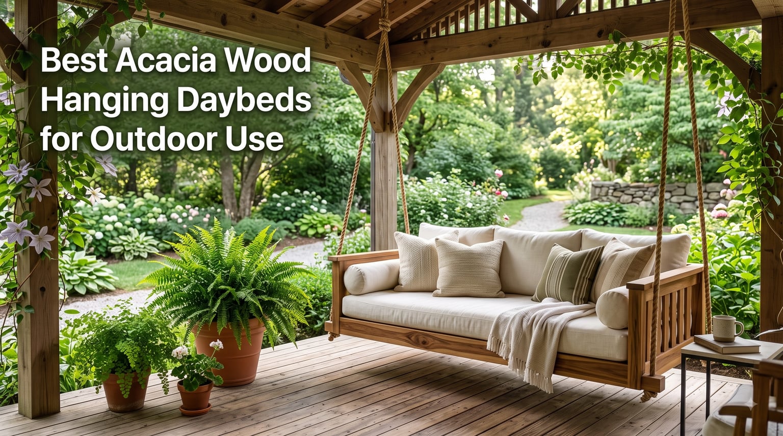 Best Acacia Wood Hanging Daybeds for Outdoor Use