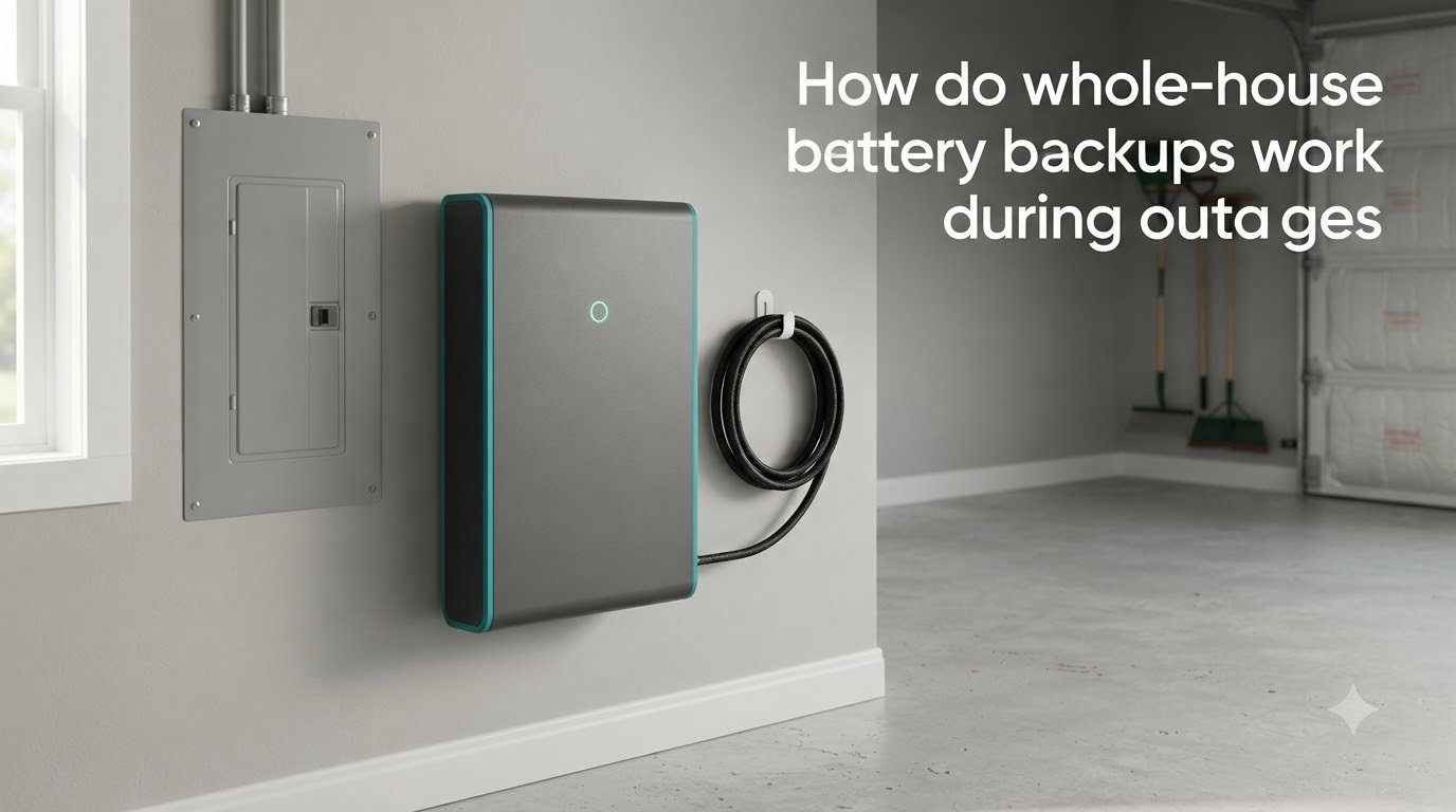 How do whole-house battery backups work during outages