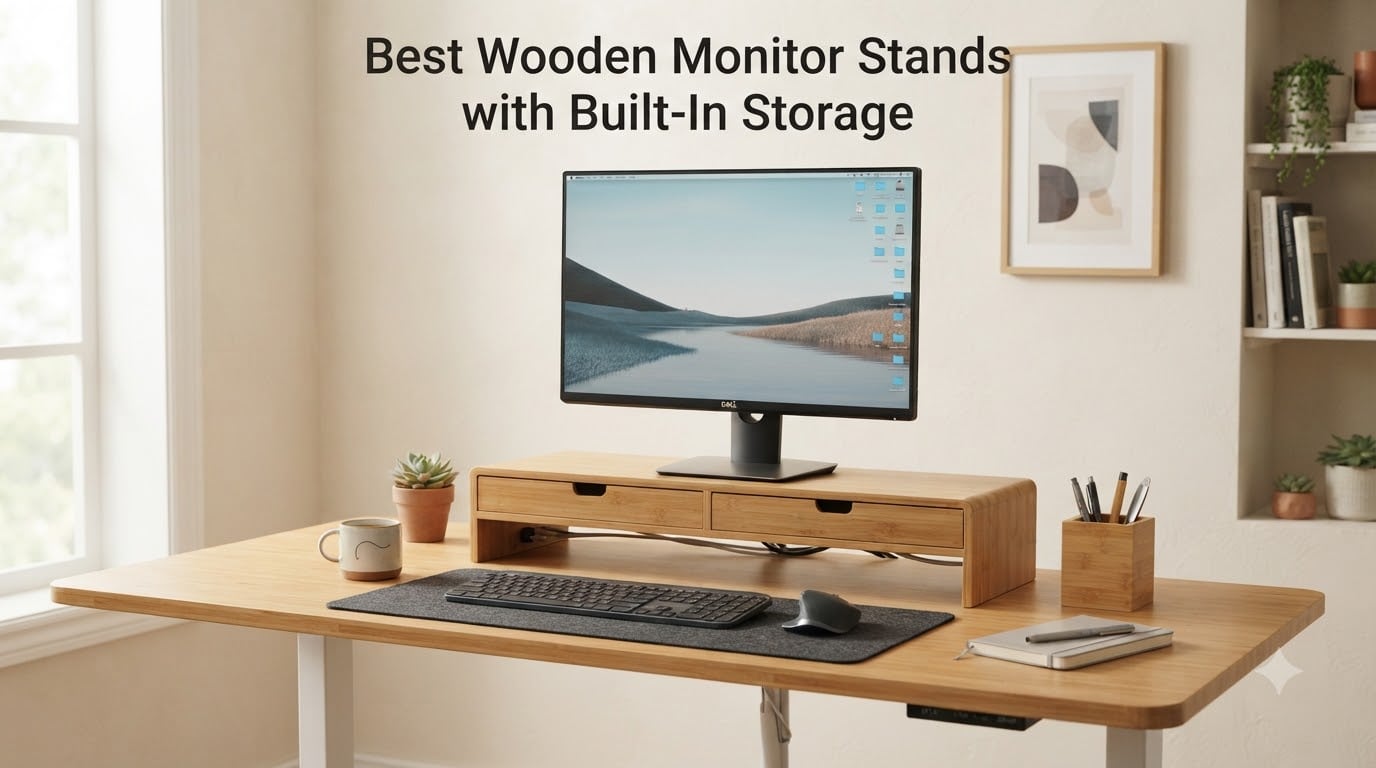 Best Wooden Monitor Stands with Built-In Storage