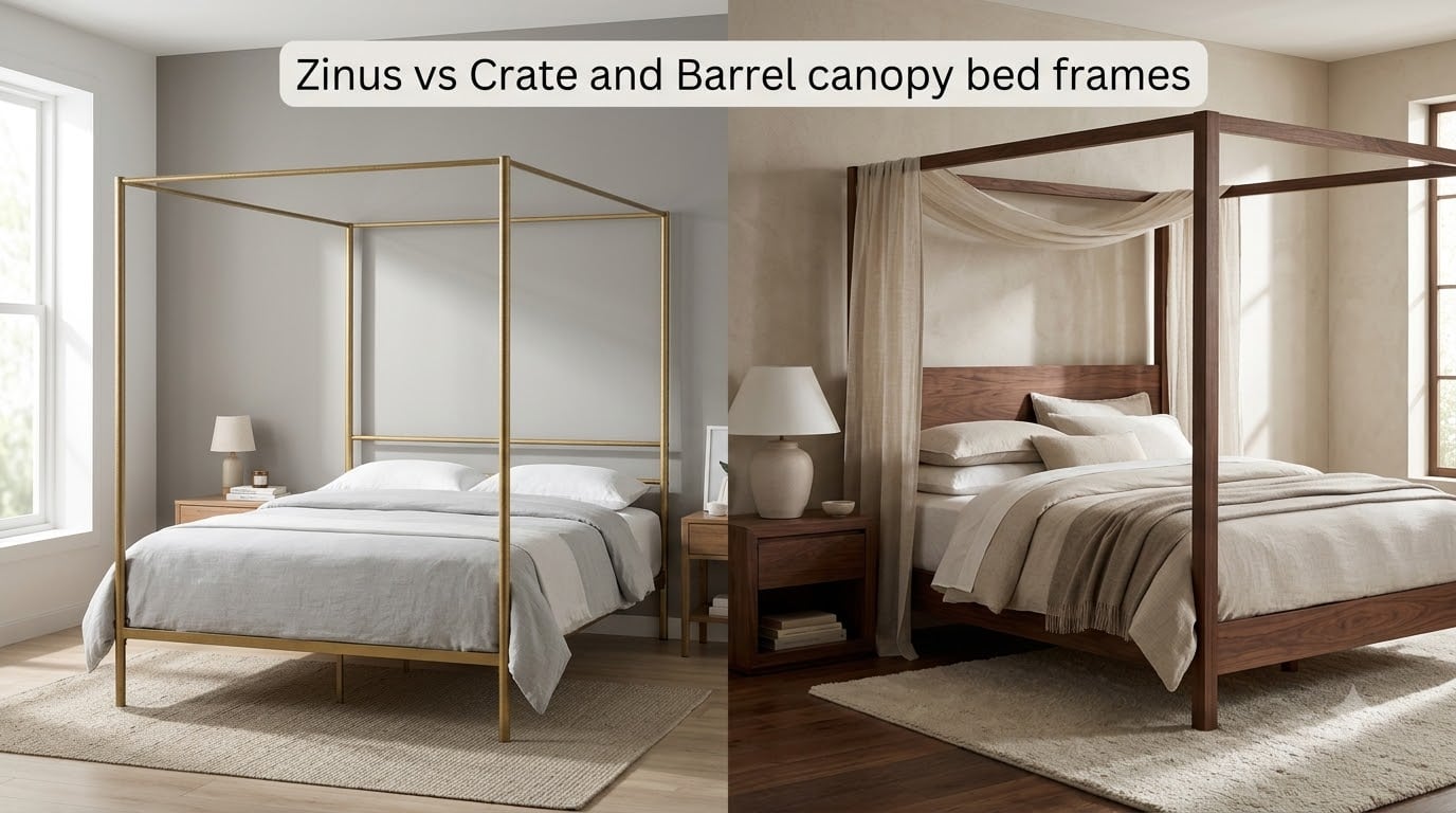 Zinus vs Crate and Barrel canopy bed frames