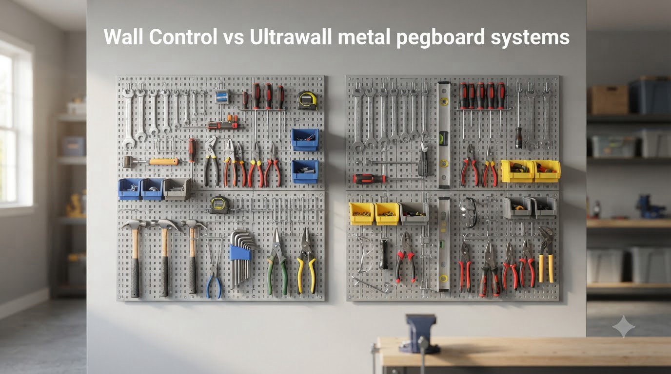 Wall Control vs Ultrawall metal pegboard systems