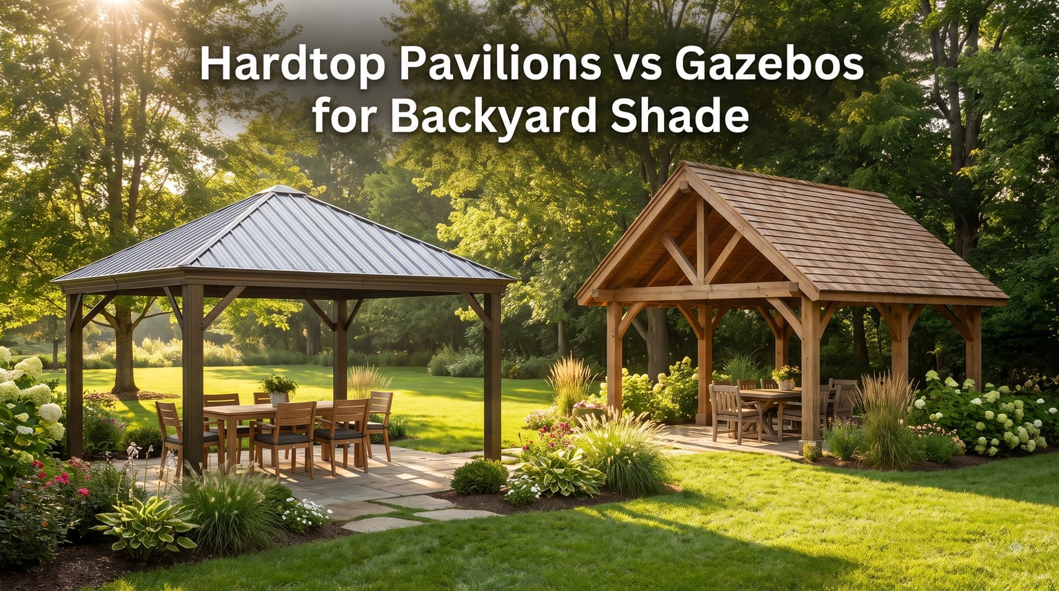 Hardtop Pavilions vs Gazebos for Backyard Shade