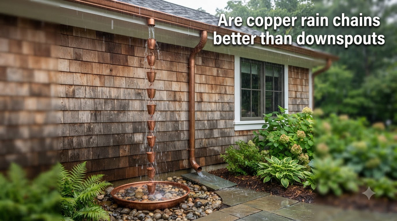Are copper rain chains better than downspouts