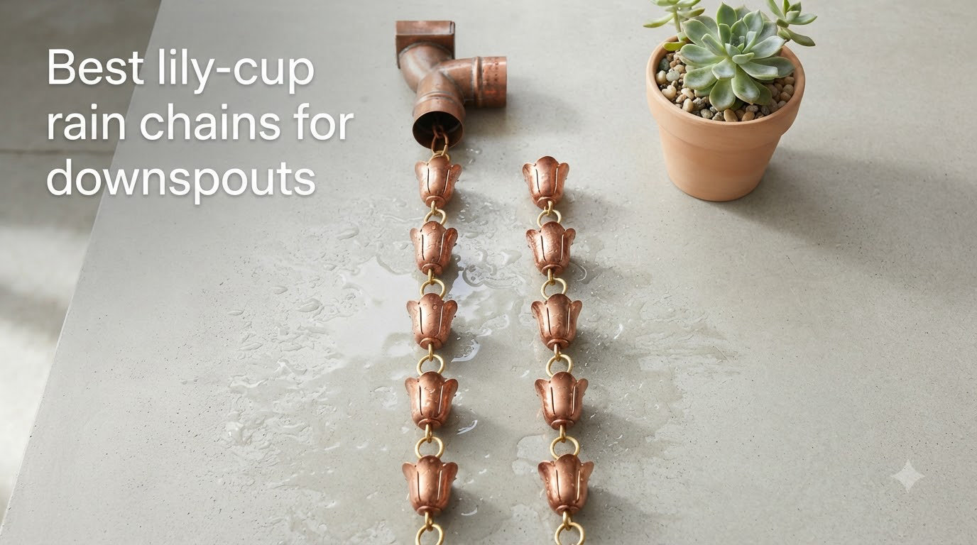 Best lily-cup rain chains for downspouts