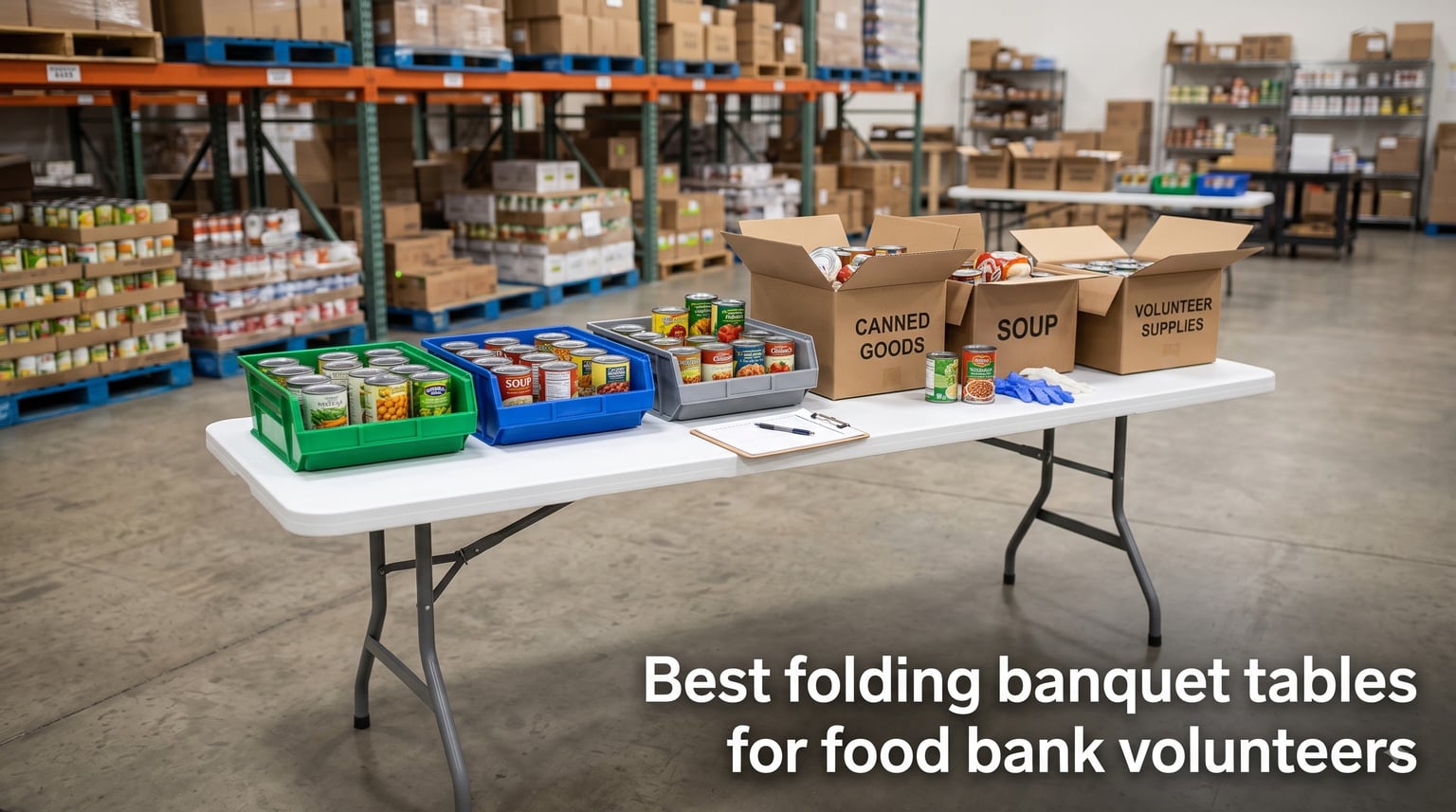 Best folding banquet tables for food bank volunteers