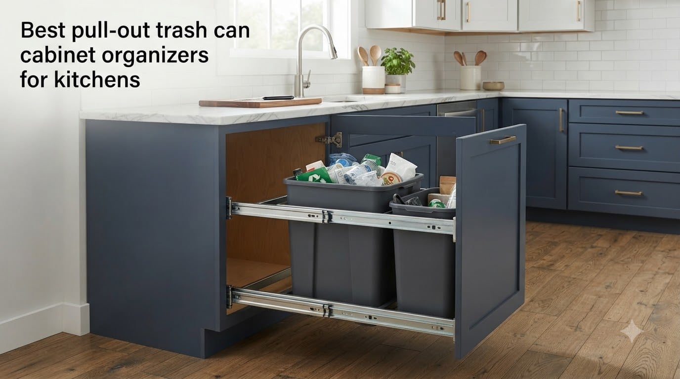 Best pull-out trash can cabinet organizers for kitchens