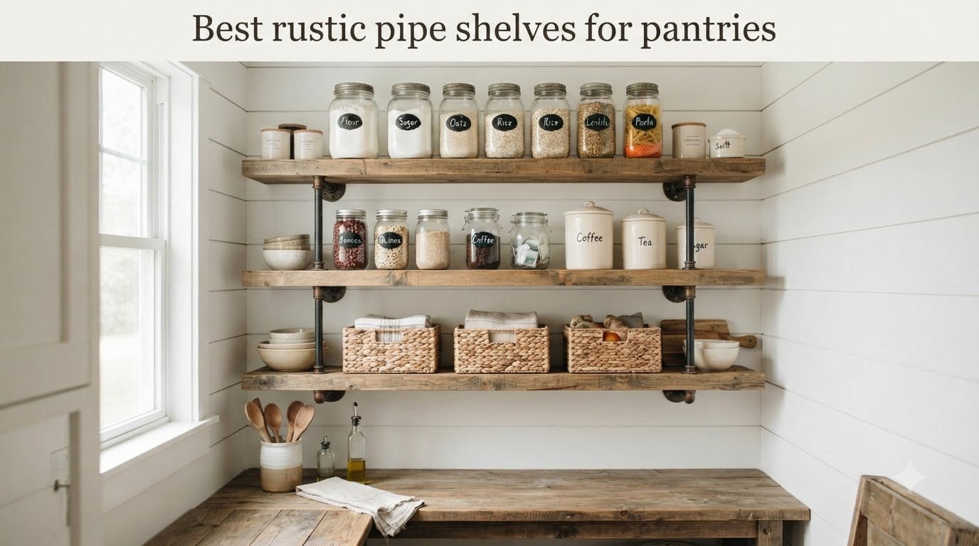 Best rustic pipe shelves for pantries