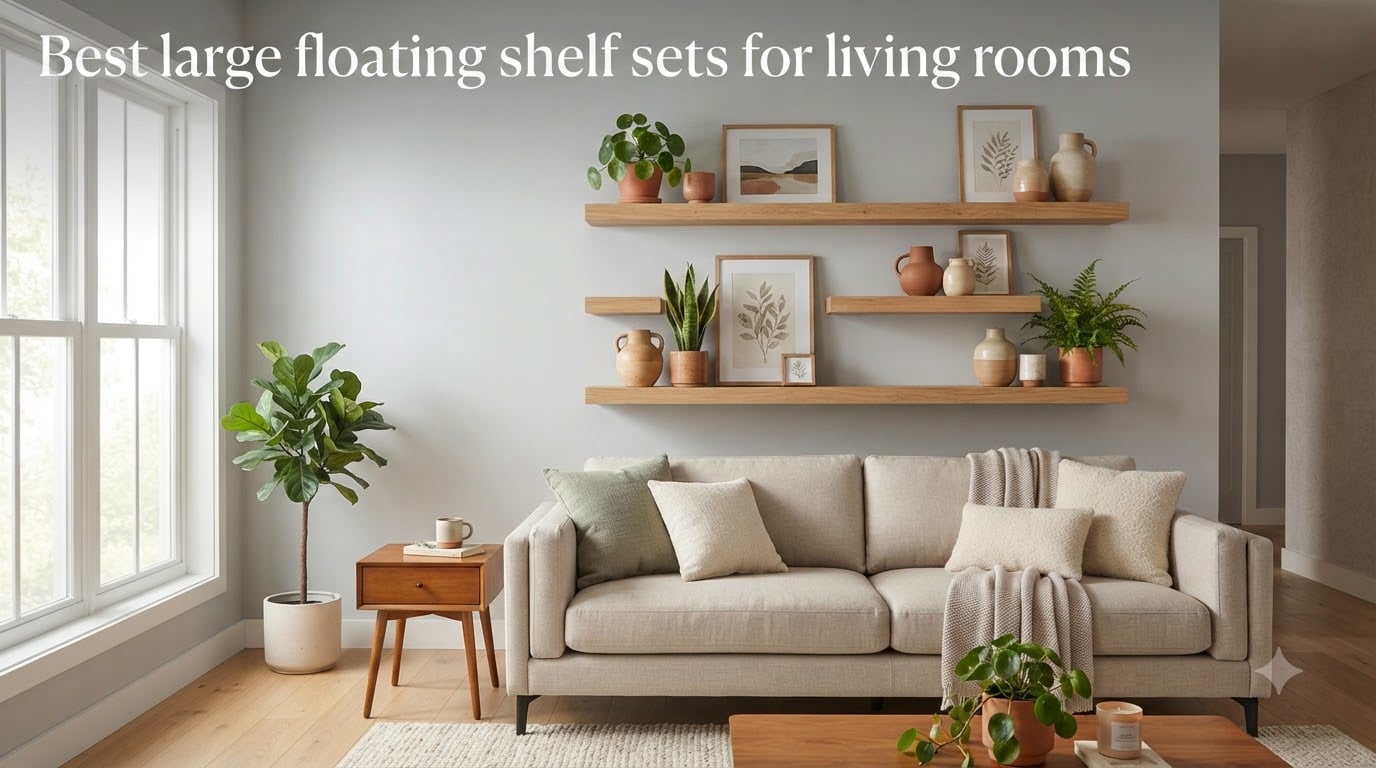 Best large floating shelf sets for living rooms