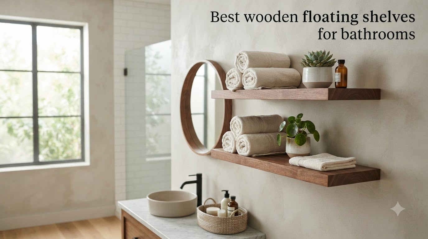 Best wooden floating shelves for bathrooms