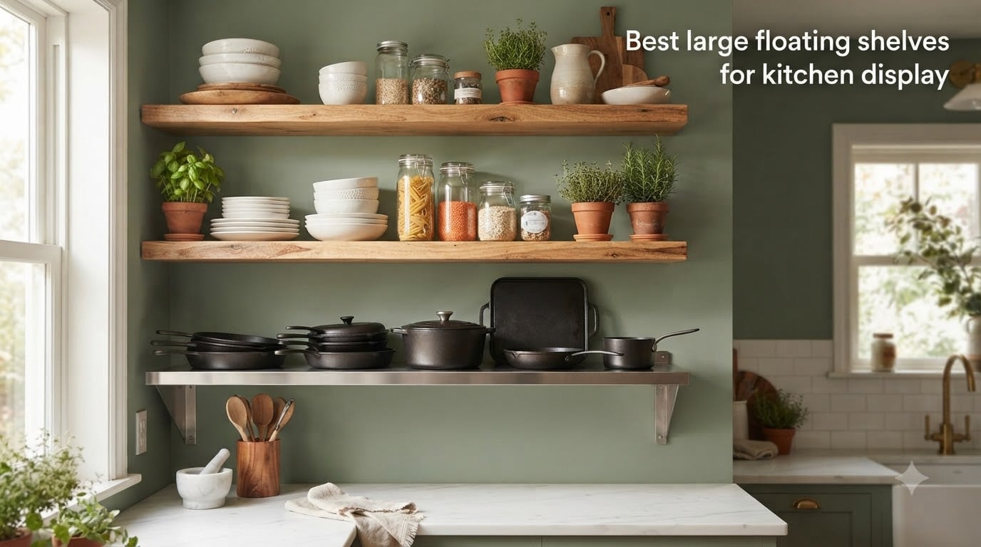 Best large floating shelves for kitchen display