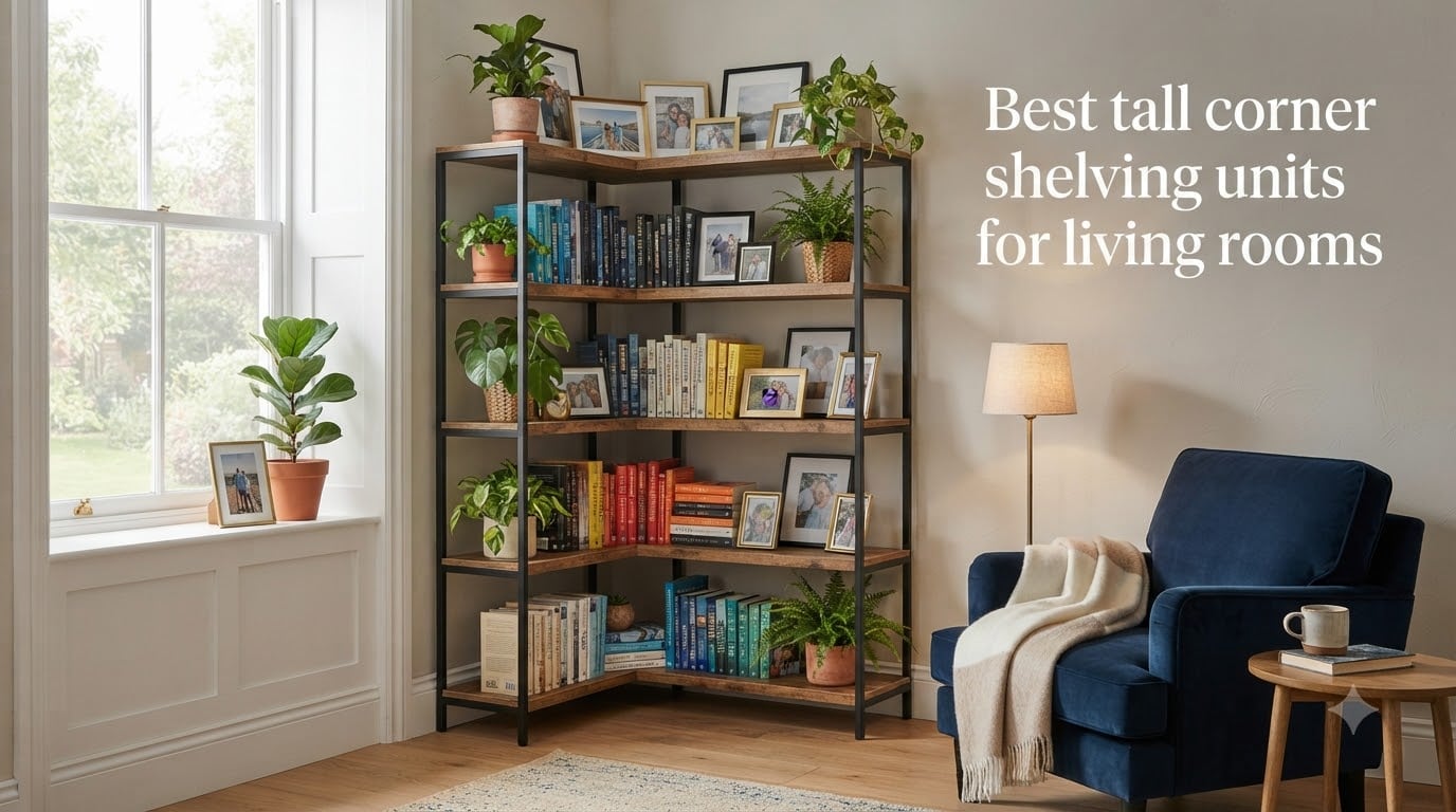 Best tall corner shelving units for living rooms