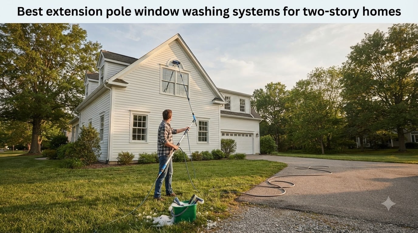 Best extension pole window washing systems for two-story homes