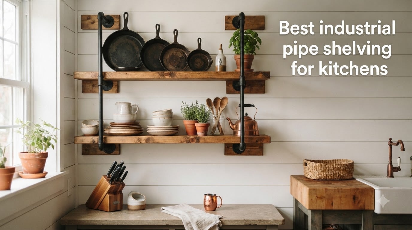 Best industrial pipe shelving for kitchens