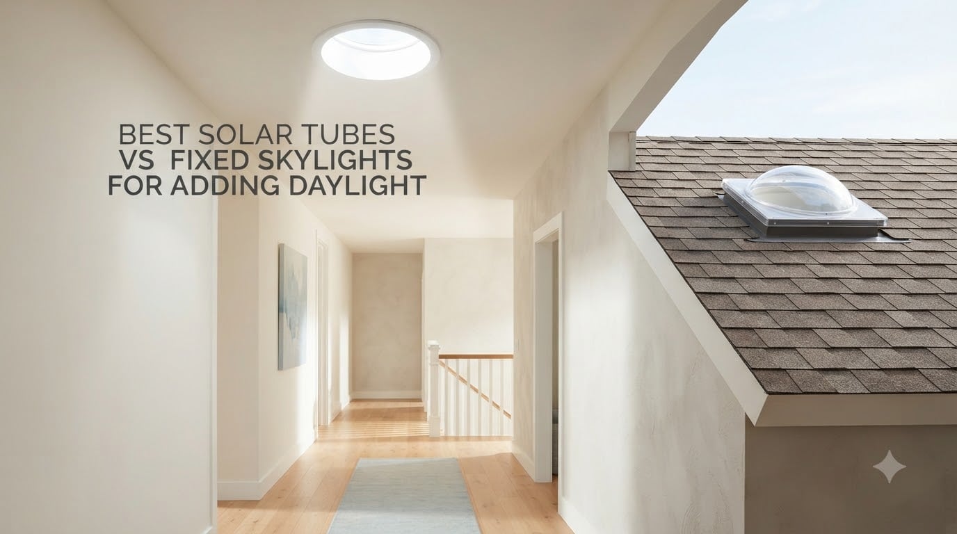 Best solar tubes vs fixed skylights for adding daylight
