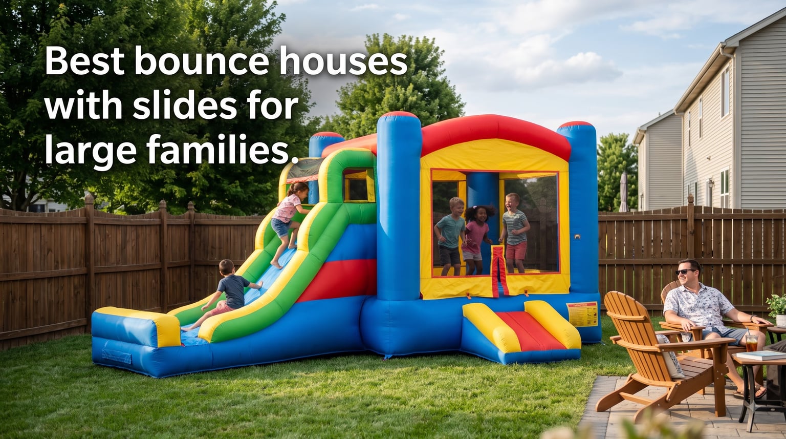 Best bounce houses with slides for large families