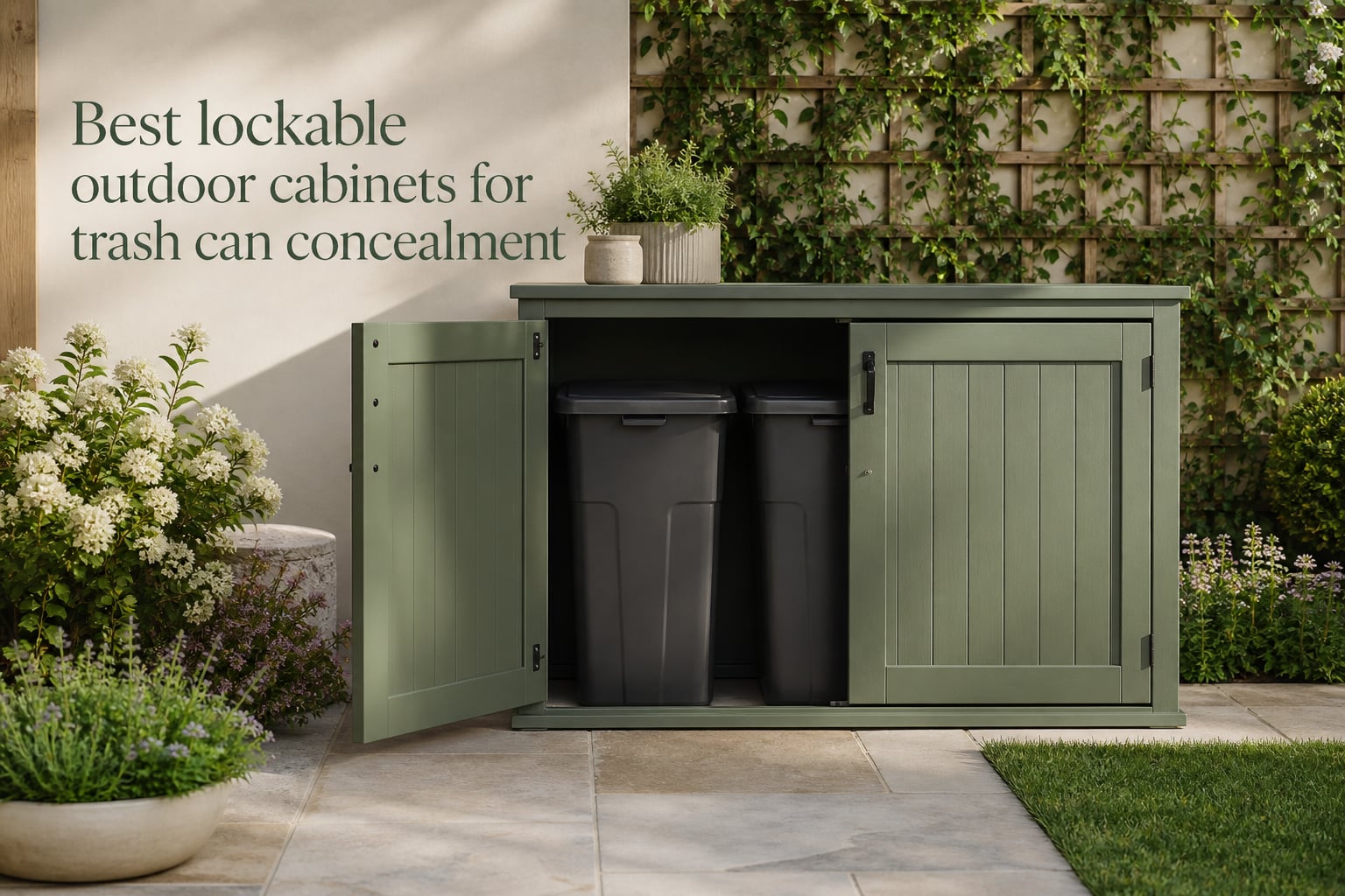Best lockable outdoor cabinets for trash can concealment