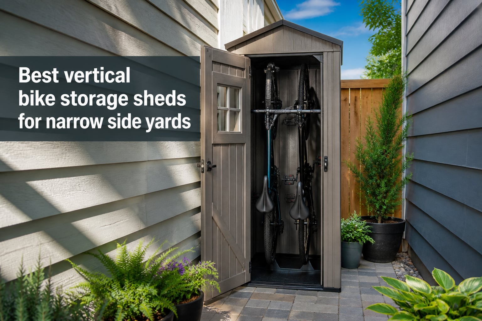 Best vertical bike storage sheds for narrow side yards