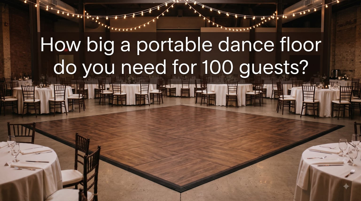 How big a portable dance floor do you need for 100 guests?