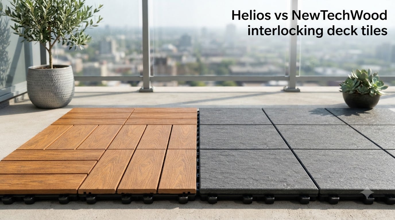 Helios vs NewTechWood interlocking deck tiles