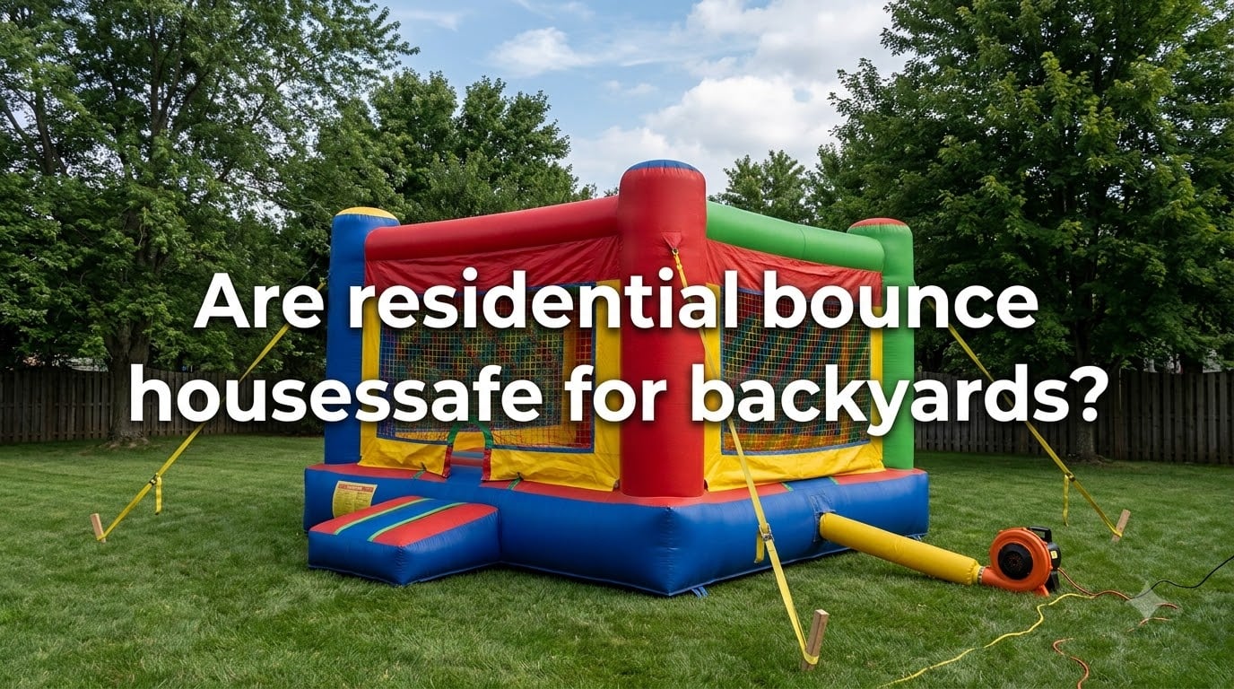 Are residential bounce houses safe for backyards?