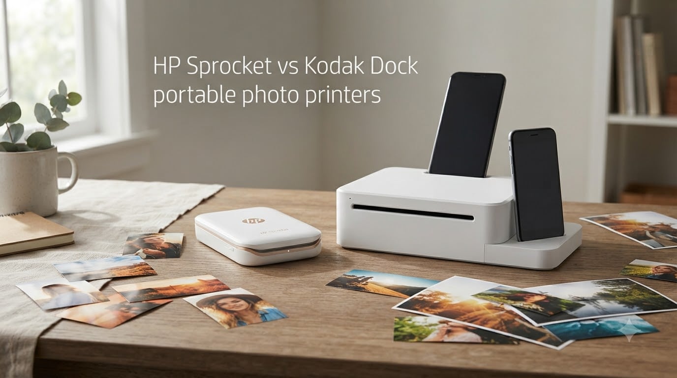 HP Sprocket vs Kodak Dock portable photo printers