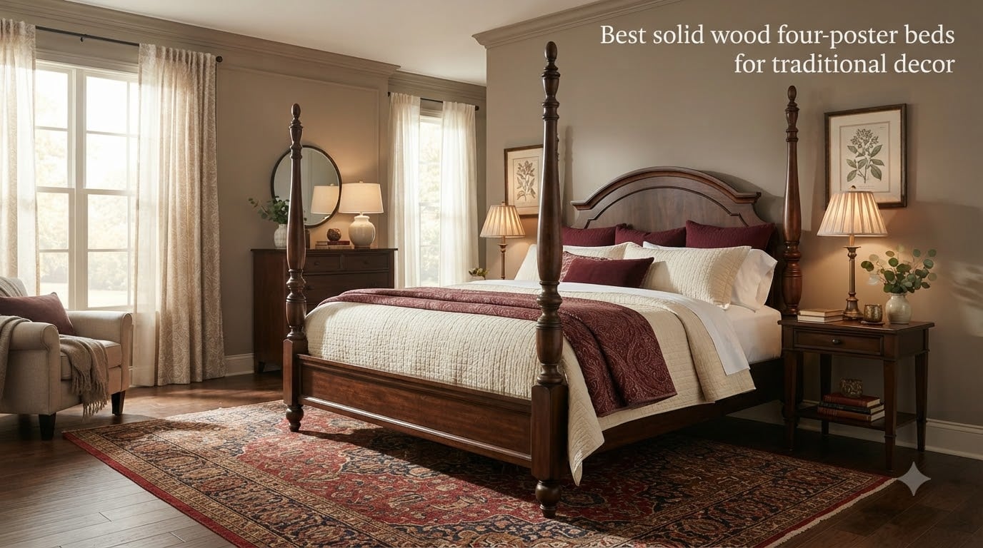 Best solid wood four-poster beds for traditional decor