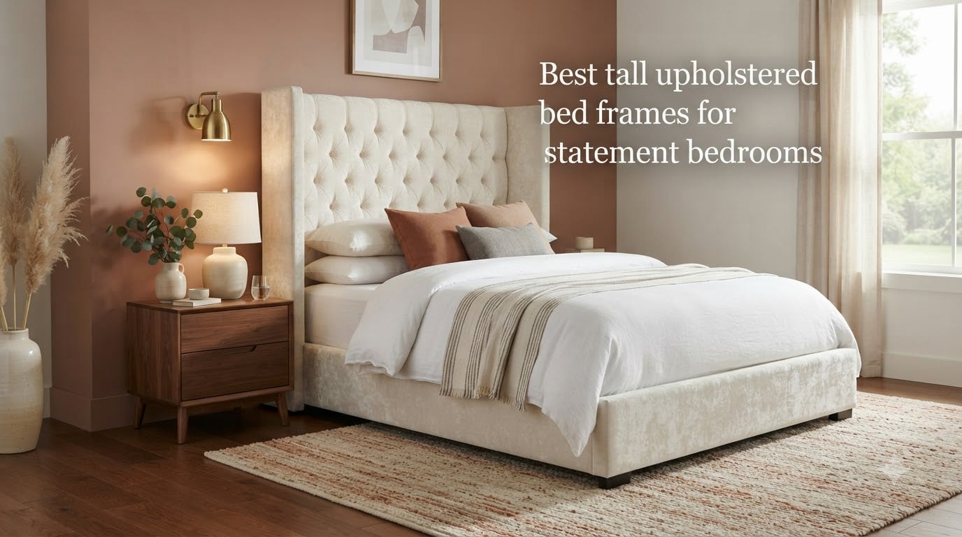 Best tall upholstered bed frames for statement bedrooms
