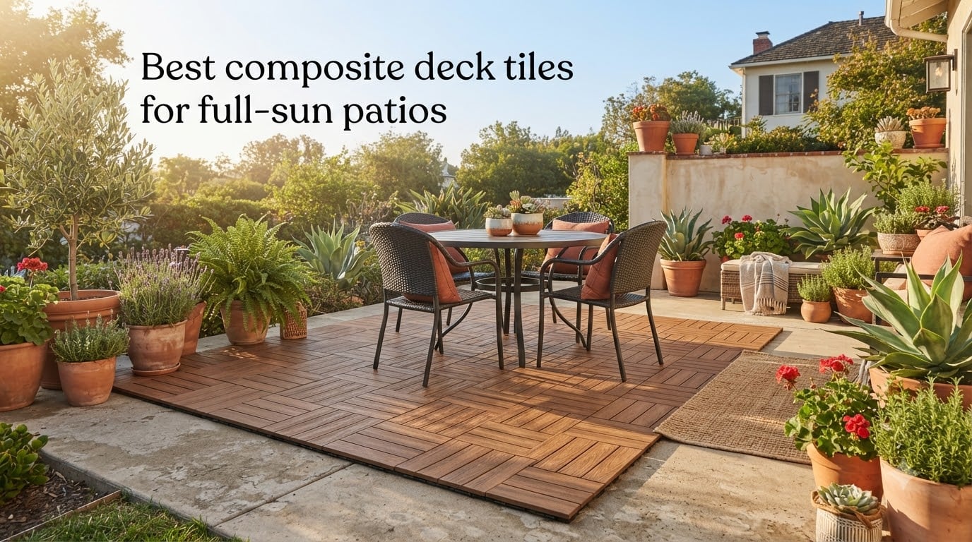 Best composite deck tiles for full-sun patios