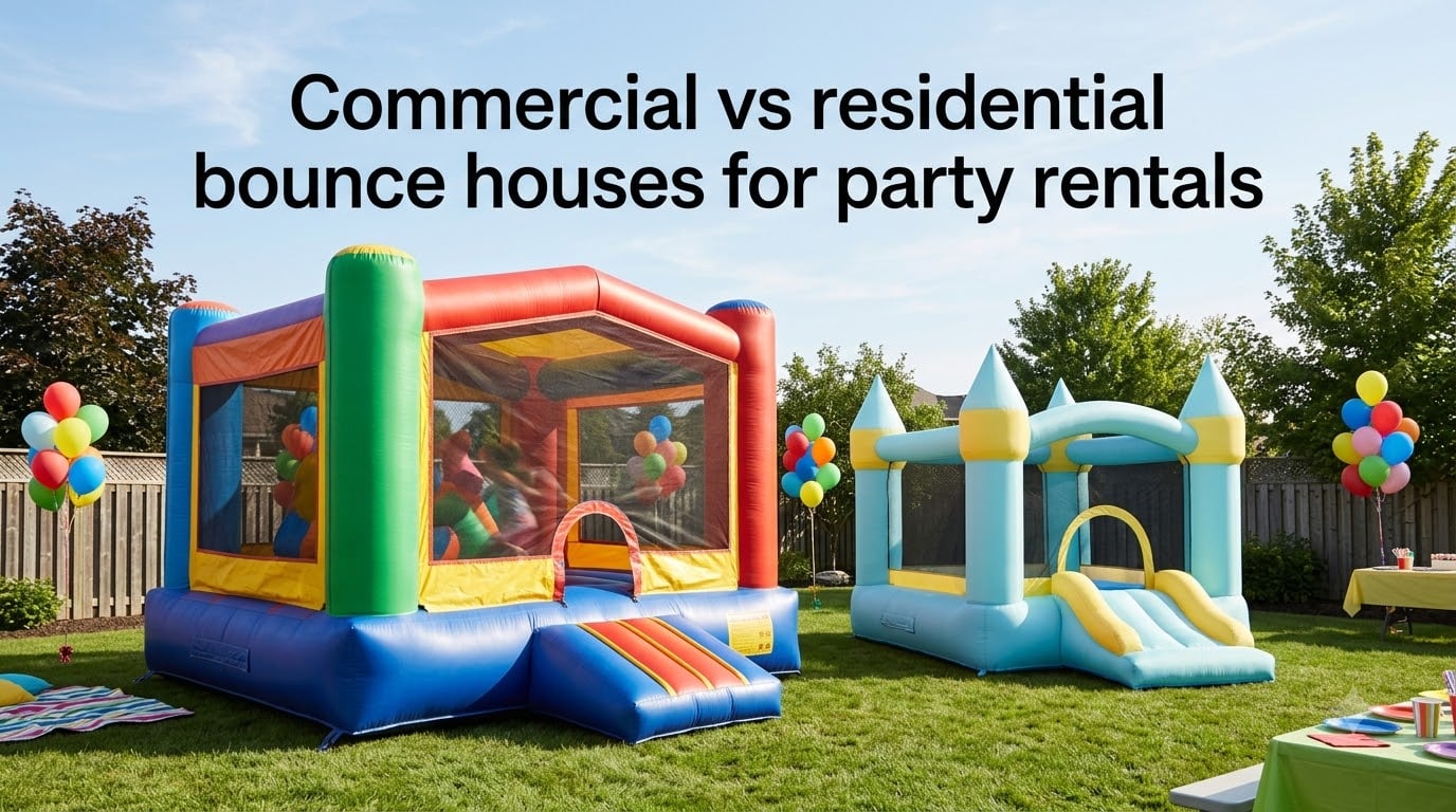 Commercial vs residential bounce houses for party rentals