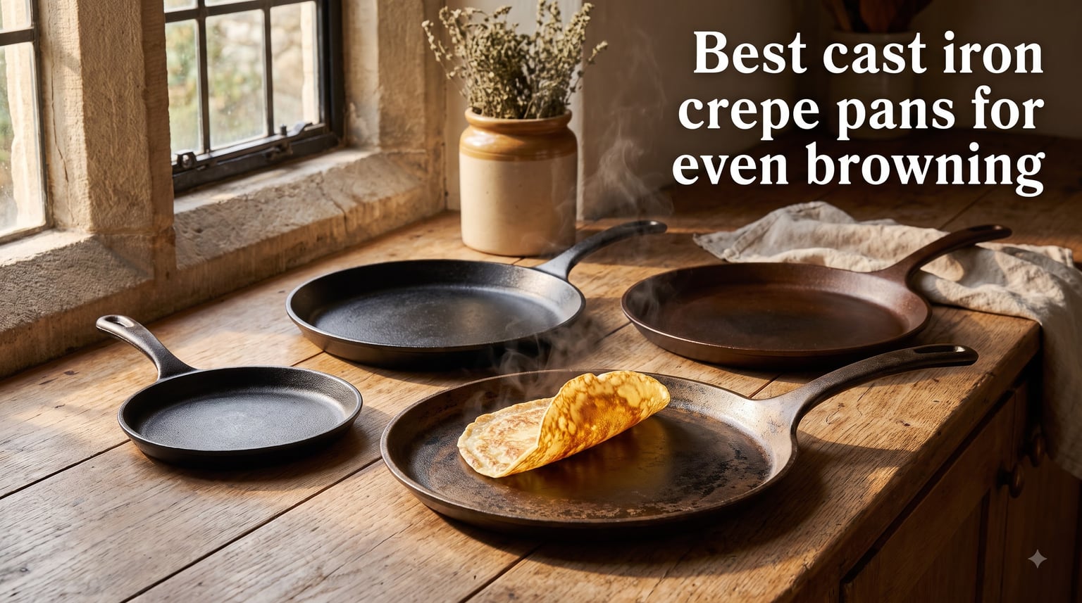 Best cast iron crepe pans for even browning
