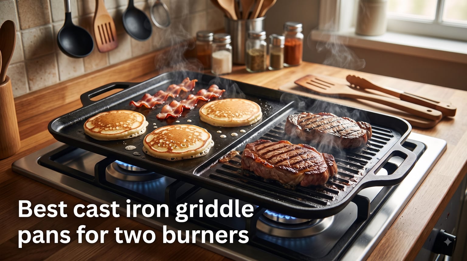 Best cast iron griddle pans for two burners