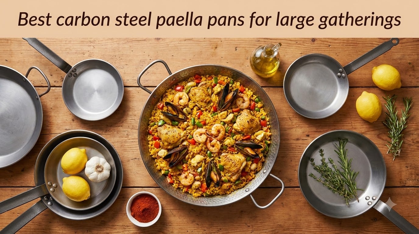 Best carbon steel paella pans for large gatherings