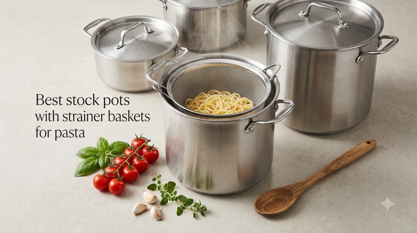 Best stock pots with strainer baskets for pasta