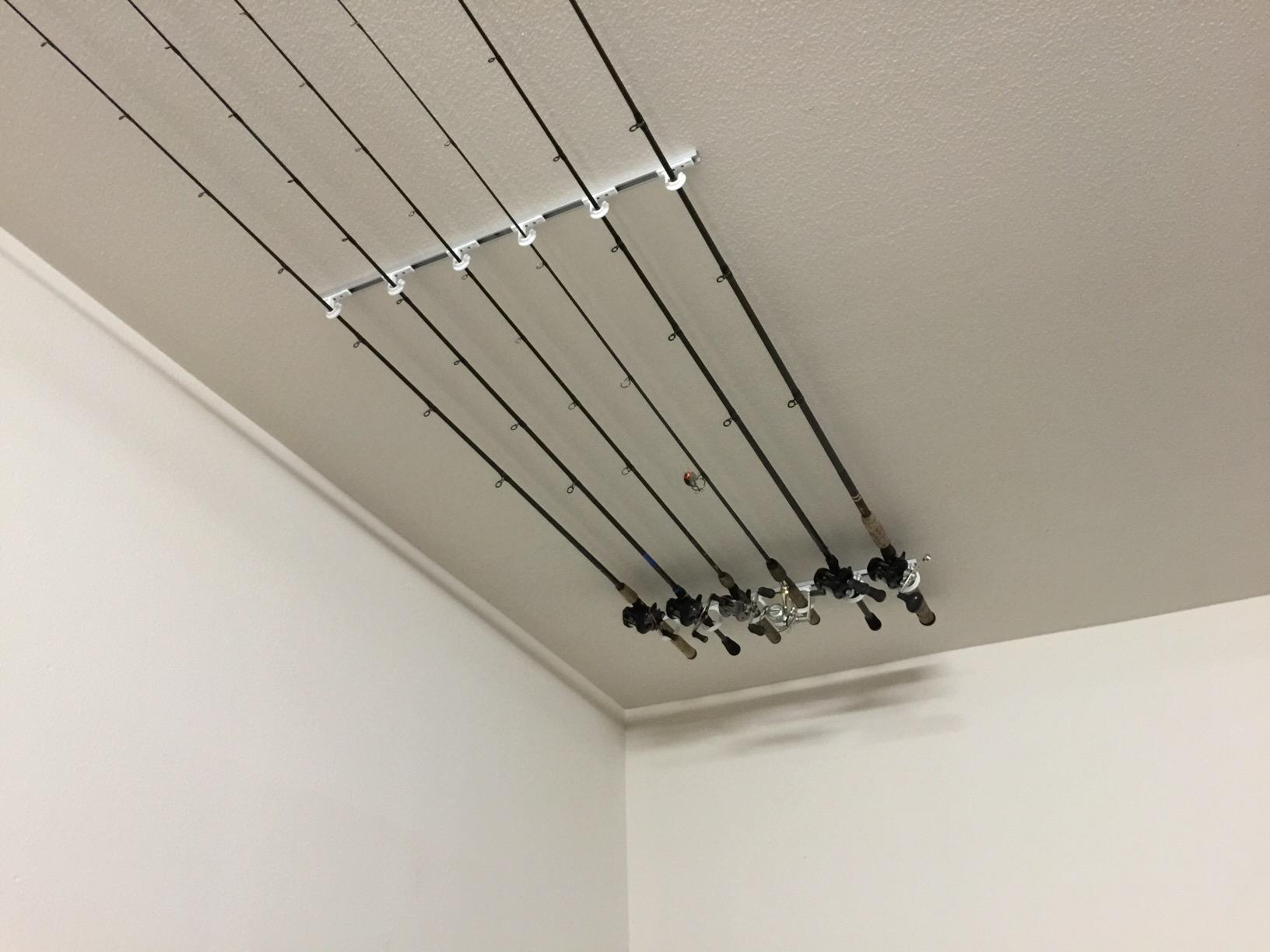 DU-BRO Fishing 1080 Trac-A-Rod Storage System, 2 ft, Silver/White | Customizable Rod Storage Solution - Holds up to 6 Rods - Fishing Rod Rack Holders - Ceiling & Wall Mounted Fishing Rod Holder customer photo 1