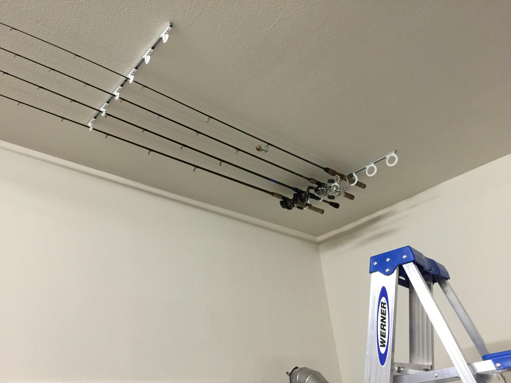 DU-BRO Fishing 1080 Trac-A-Rod Storage System, 2 ft, Silver/White | Customizable Rod Storage Solution - Holds up to 6 Rods - Fishing Rod Rack Holders - Ceiling & Wall Mounted Fishing Rod Holder customer photo 2