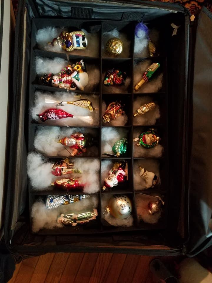 TreeKeeper Green Christmas Ornament Storage Box with Dividers - Deluxe Ornament Keeper - Holds 72 Ornaments up to 4 Inches in Diameter | 3 Removable Trays with Separators | Acid-Free Fabric Lining customer photo 1