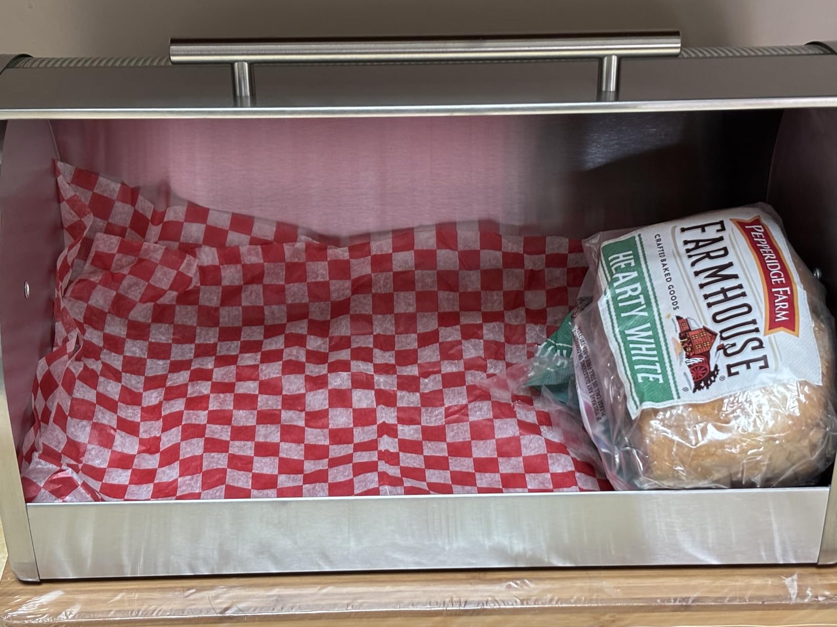 Oggi Stainless Steel Roll Top Bread Box for Kitchen Countertop with Tempered Glass Lid - Fits Multiple Large Loaves of Bread and Other Freshly Baked Goods Including Cookies, Bagels, Muffins customer photo 1