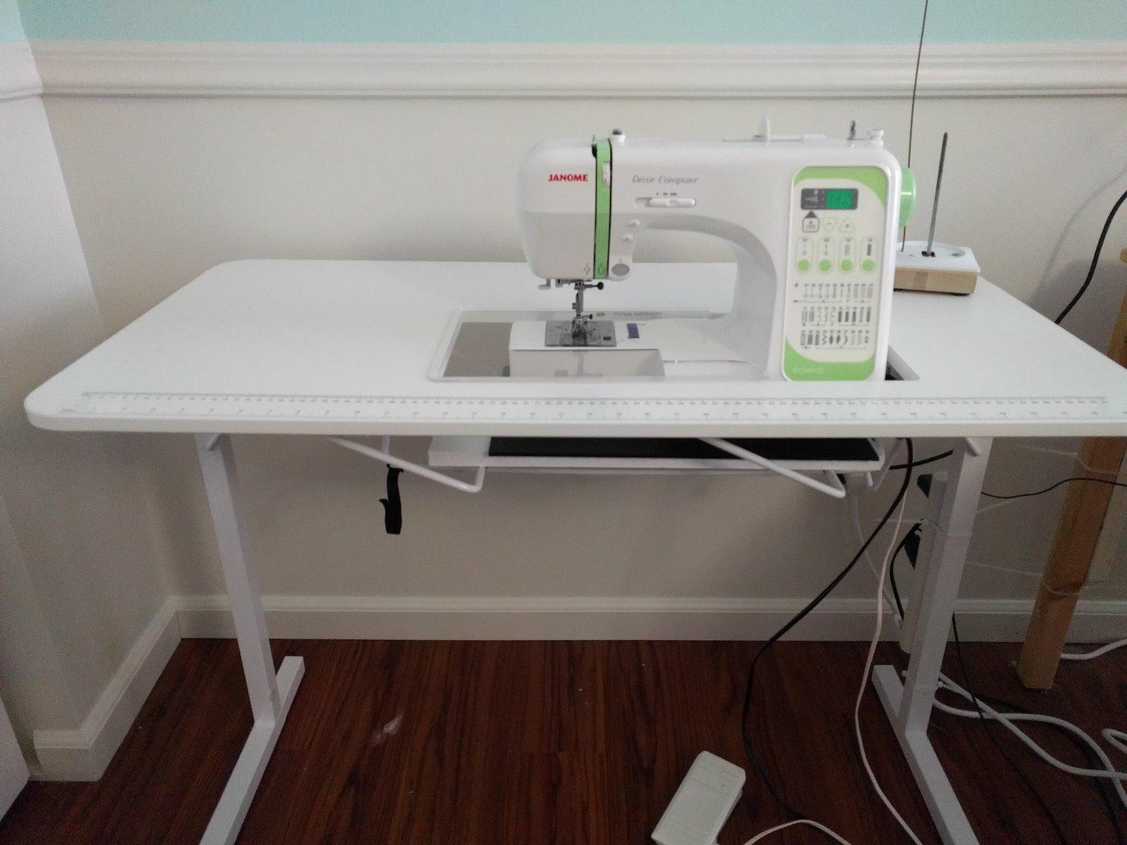 Arrow 611 Gidget II Folding Sewing, Cutting, Quilting, and Craft Table, Portable with Wheels and Lift, White Finish customer photo 1