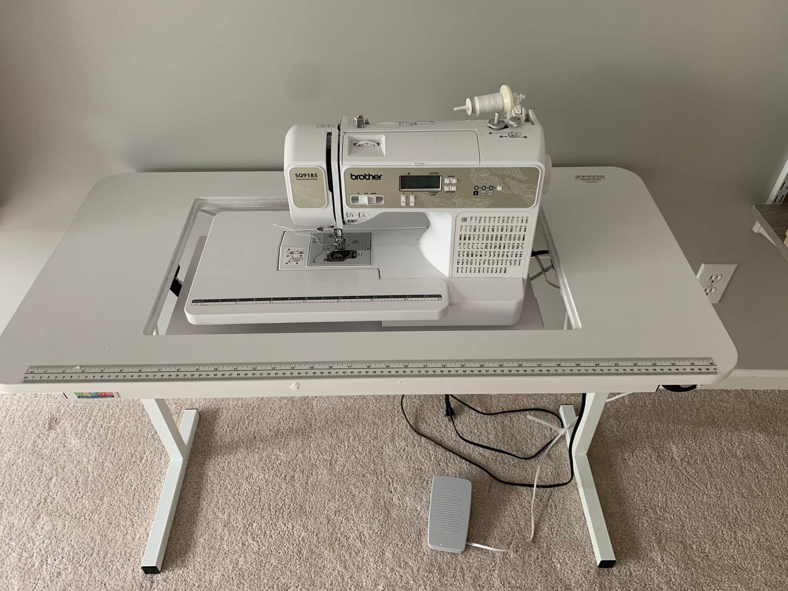 Arrow 611 Gidget II Folding Sewing, Cutting, Quilting, and Craft Table, Portable with Wheels and Lift, White Finish customer photo 2