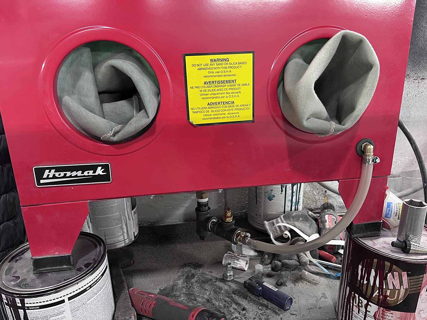 Homak 23-Inch Table Top Abrasive Blast Cabinet, Red, RD00920250 customer photo 1