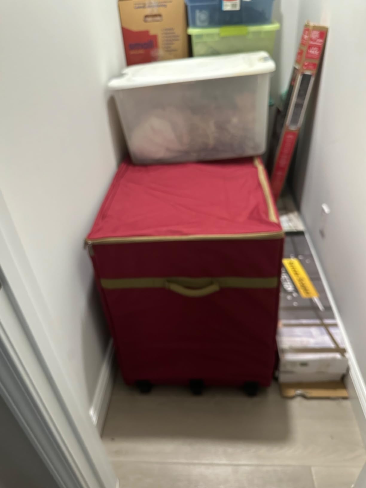 Covermates Christmas Tree Structured Rolling Storage Bag, Red | heavy-duty 600D polyester, rolling wheels, 3-year warranty customer photo 1