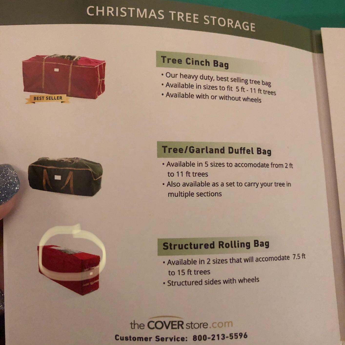Covermates Christmas Tree Structured Rolling Storage Bag, Red | heavy-duty 600D polyester, rolling wheels, 3-year warranty customer photo 2