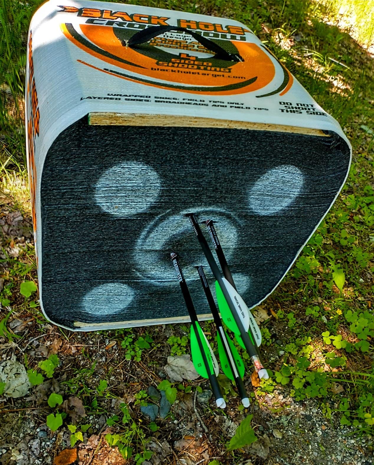 Black Hole 4-Sided Archery Target, Uses Friction Not Force to Stop All Field Points and Broadheads customer photo 2