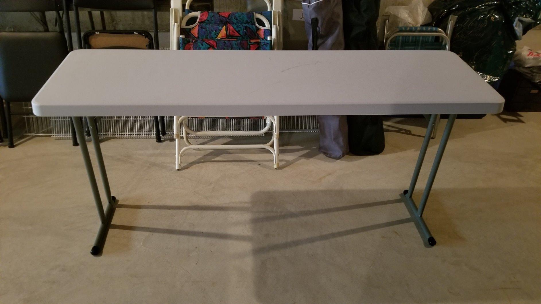 Flash Furniture 5 ft Plastic Folding Training Table, Granite White | Durable Construction, Commercial Use customer photo 2