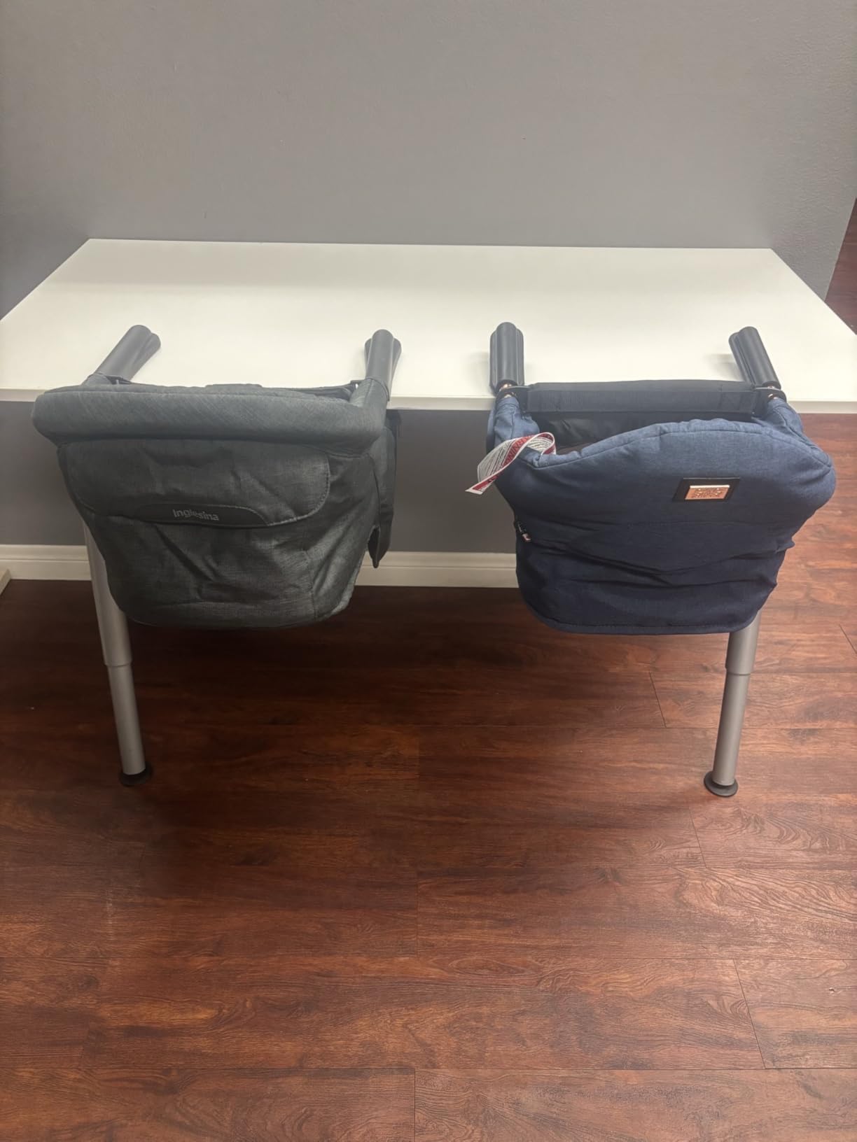 guzzie+Guss Perch Clip-On Table Chair – Easy Setup for Travel (Restaurants, Picnics), at Home (Kitchen Islands, Dining Tables) - Secure & Portable Seating, Machine Washable Fabric - Charcoal customer photo 2