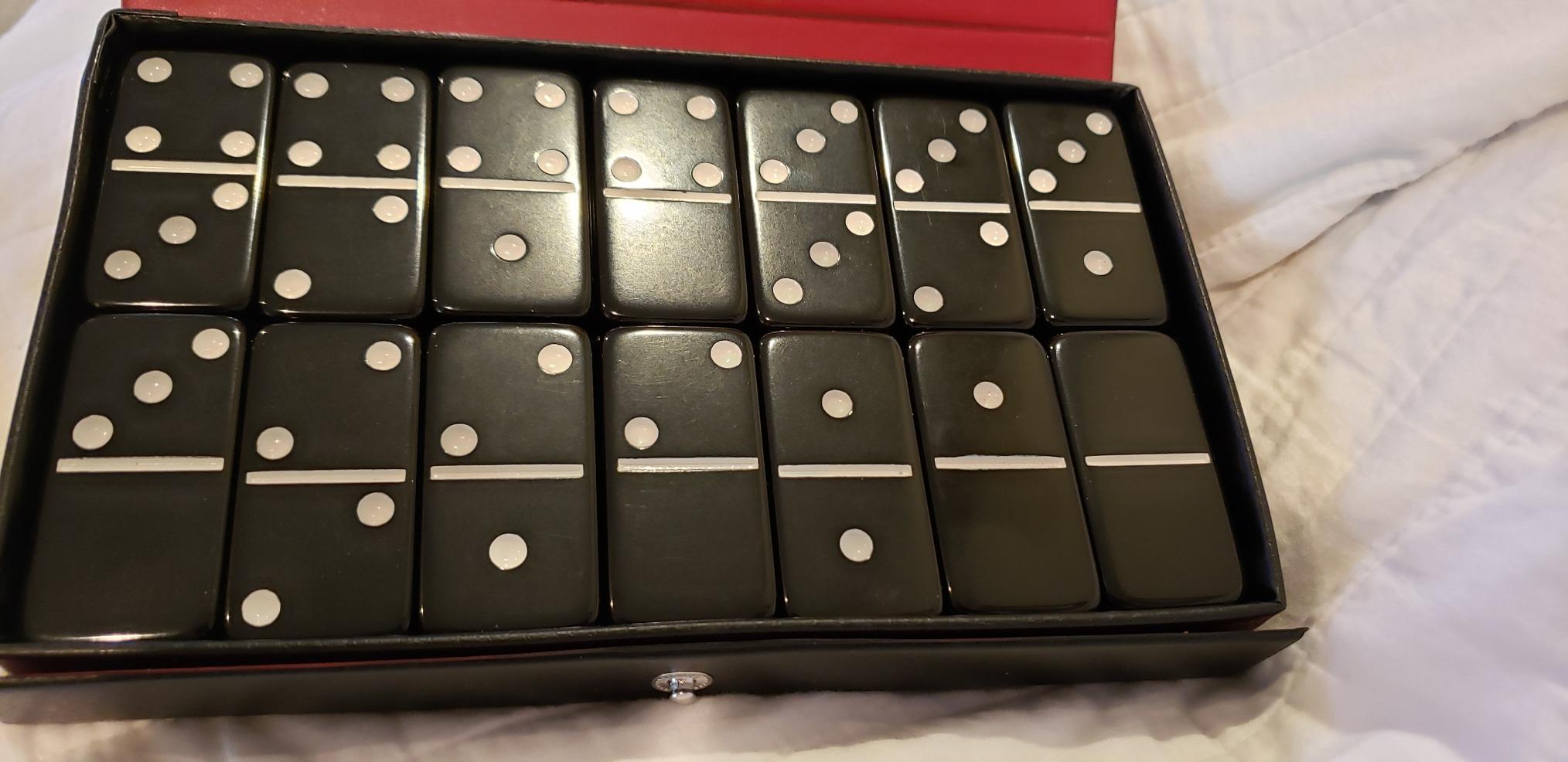 CHH Black Double 6 Jumbo Size Domino Tiles in Snap Vinyl Case customer photo 2